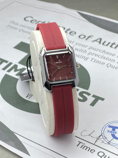 Heyri Ladies Square Dial Analog Quartz Watch With Silicone Straps & Magnetic Lock - A Perfect Gift For Her