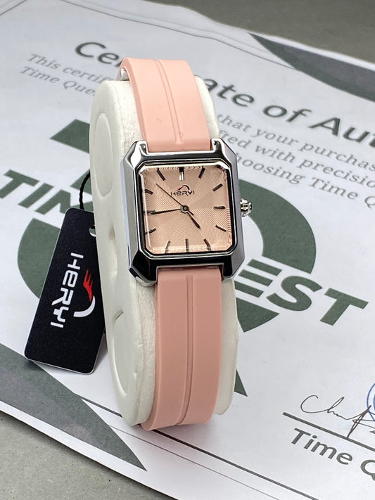 Heyri Ladies Square Dial Analog Quartz Watch With Silicone Straps & Magnetic Lock - A Perfect Gift For Her
