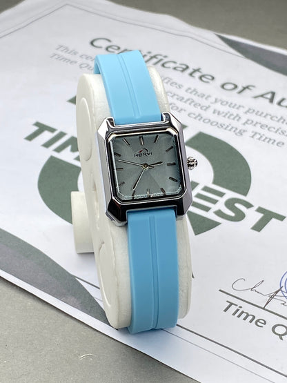 Heyri Ladies Square Dial Analog Quartz Watch With Silicone Straps & Magnetic Lock - A Perfect Gift For Her