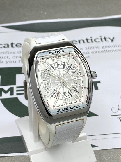 Denvosi Premium Analog Quartz Curvex Dial Men’s Watch with Stylish Strap and Date