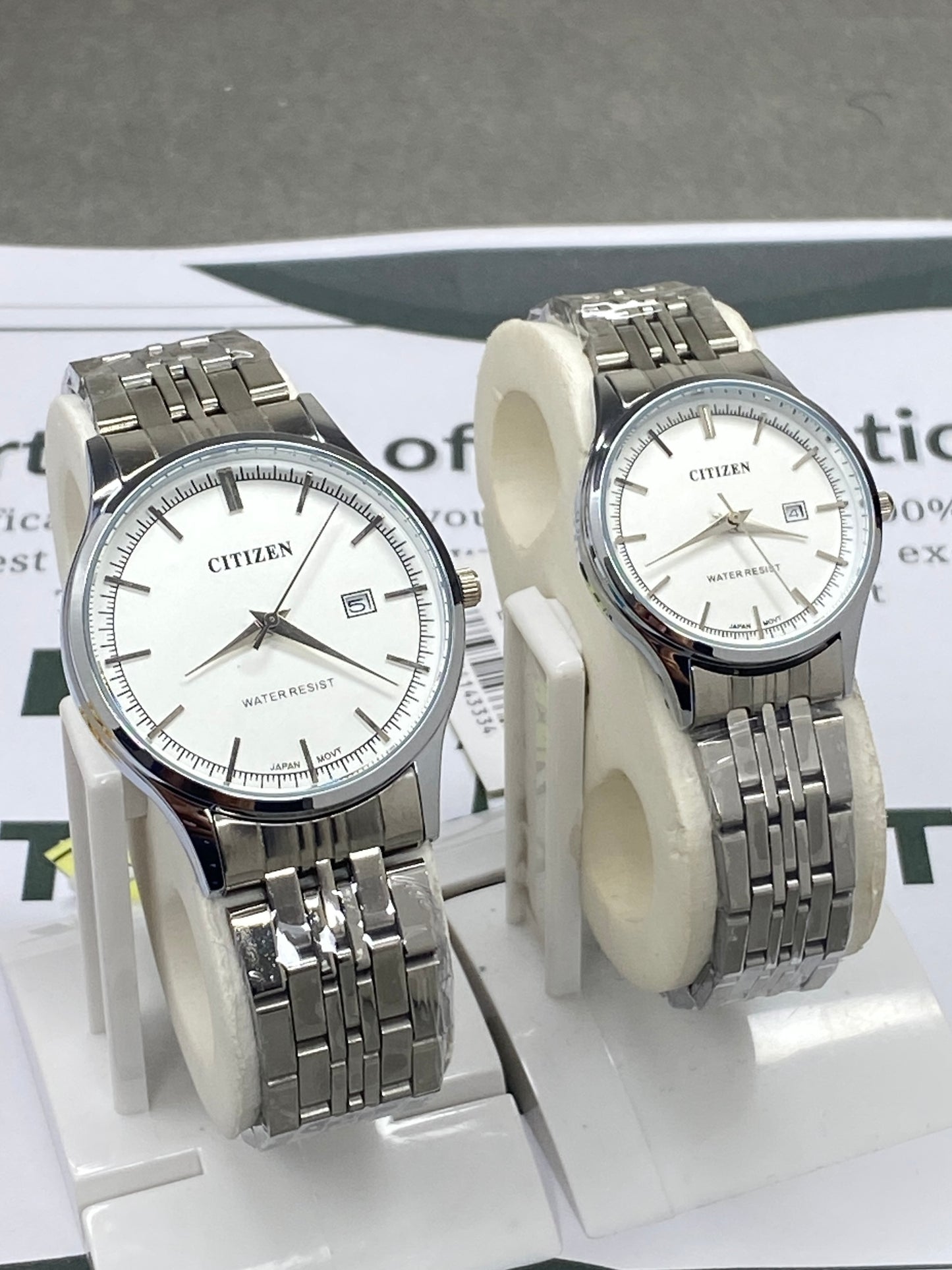 CITIZEN Analog Quartz Couple Watches With Date Display