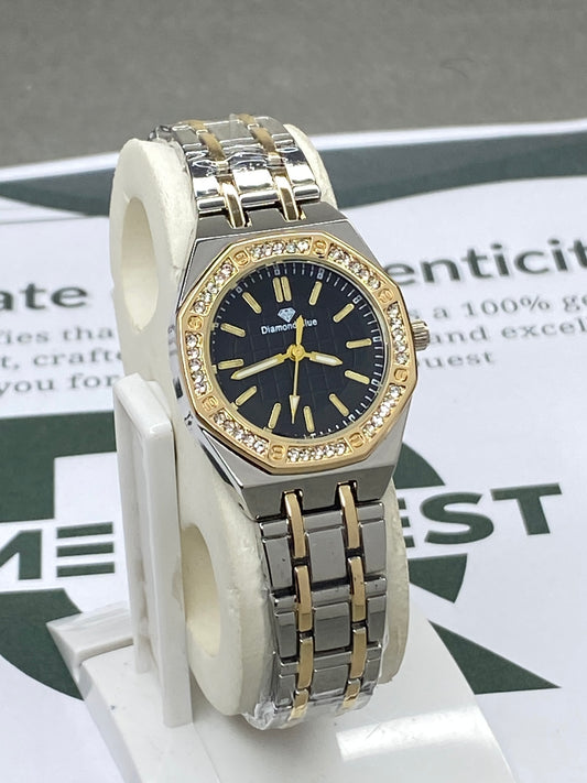 Diamond Blue Ladies Octagonal Dial Stainless Steel Watch - Perfect Gift For Her