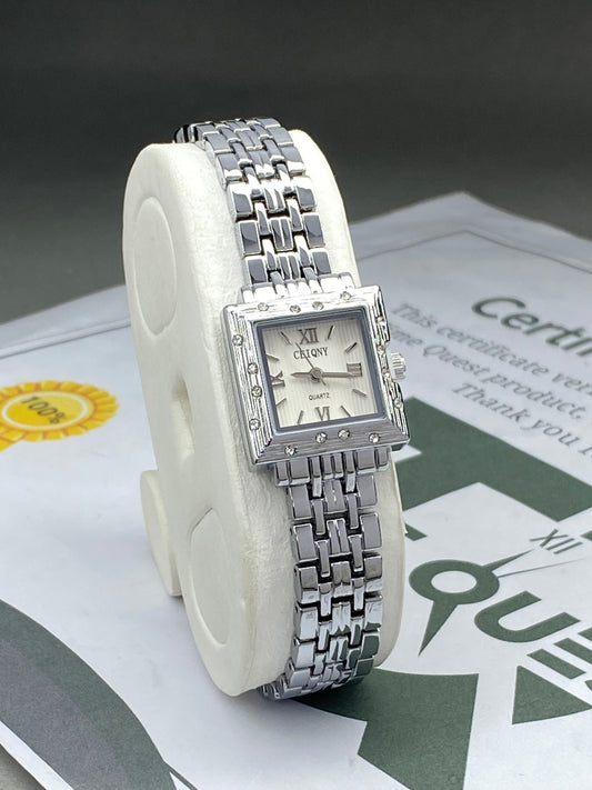 CEIQNY Luxury Square Dial Stainless Steel Chain Watch for Ladies – An Elegant Gift for Her