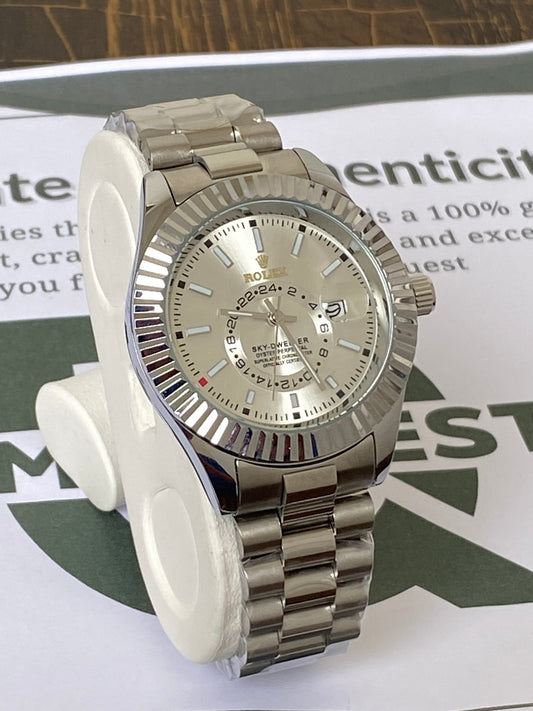 RLX Sky-Dweller Oyster Perpetual Analog Display Chain Watch With Date Function
