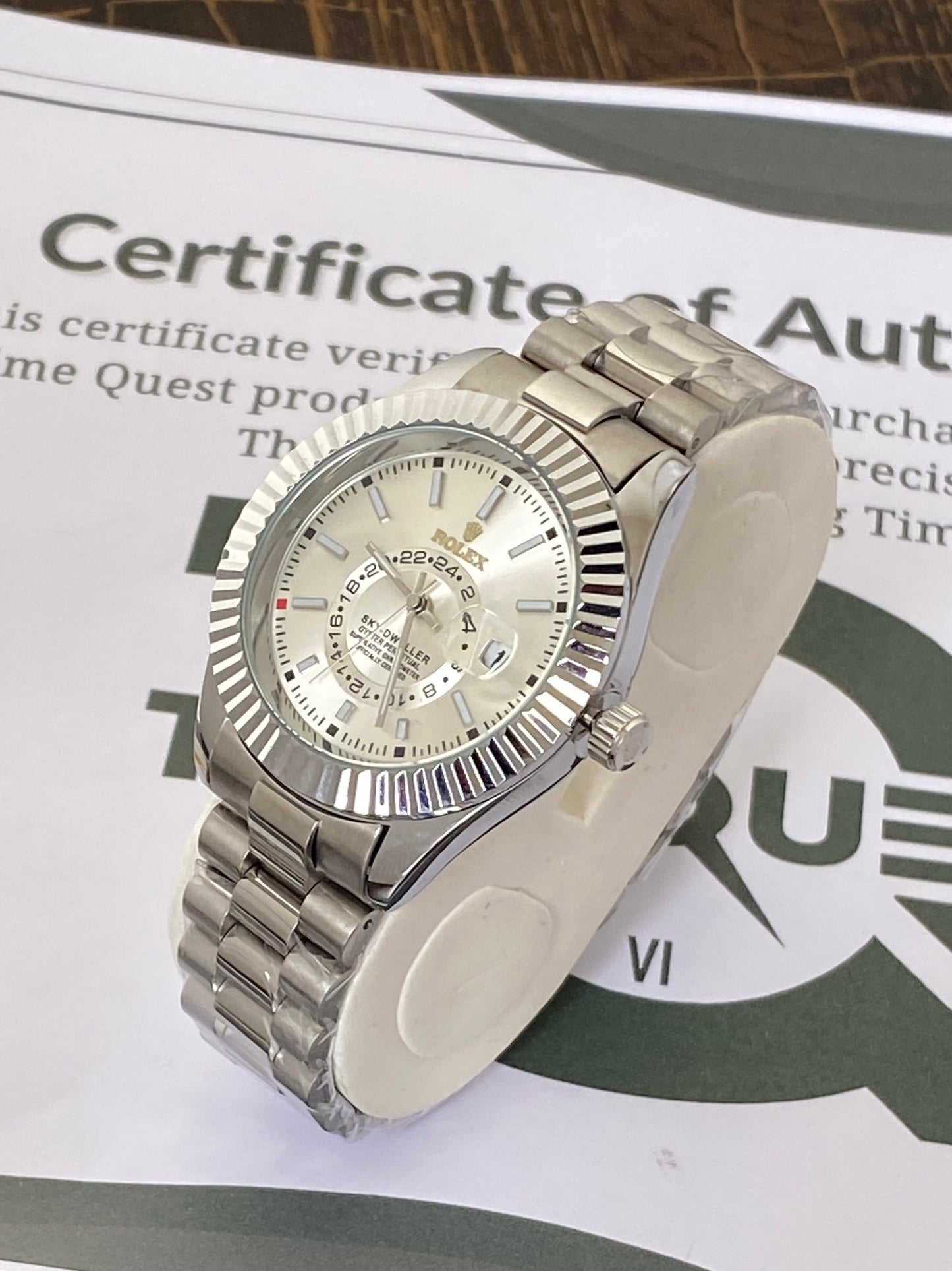 RLX Sky-Dweller Oyster Perpetual Analog Display Chain Watch With Date Function