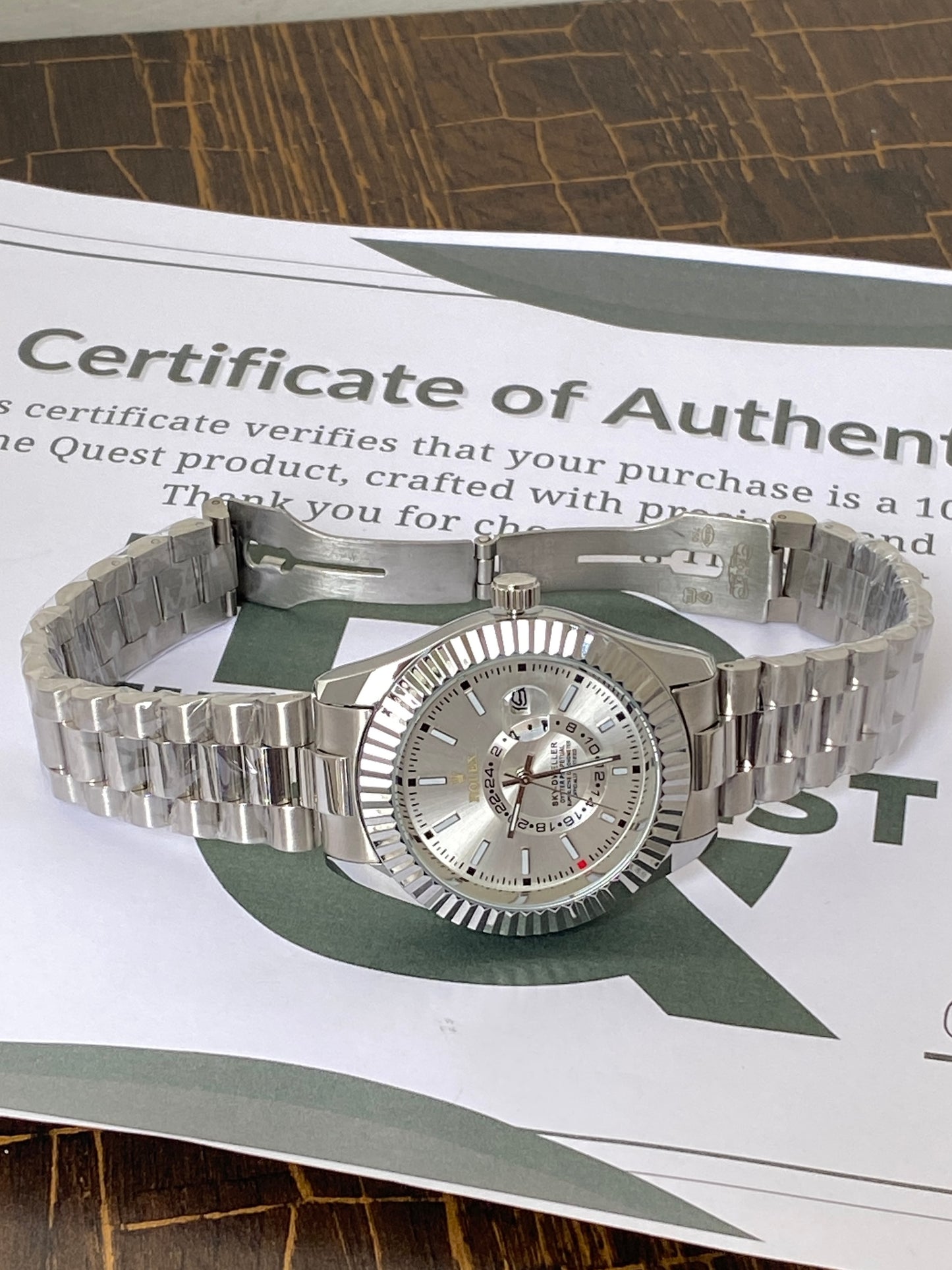 RLX Sky-Dweller Oyster Perpetual Analog Display Chain Watch With Date Function