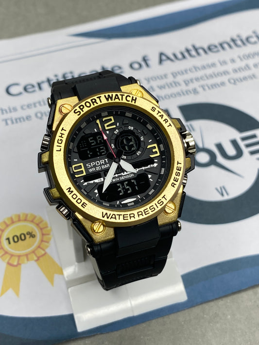 Dual Time Analog & Digital Sports Watch For Men