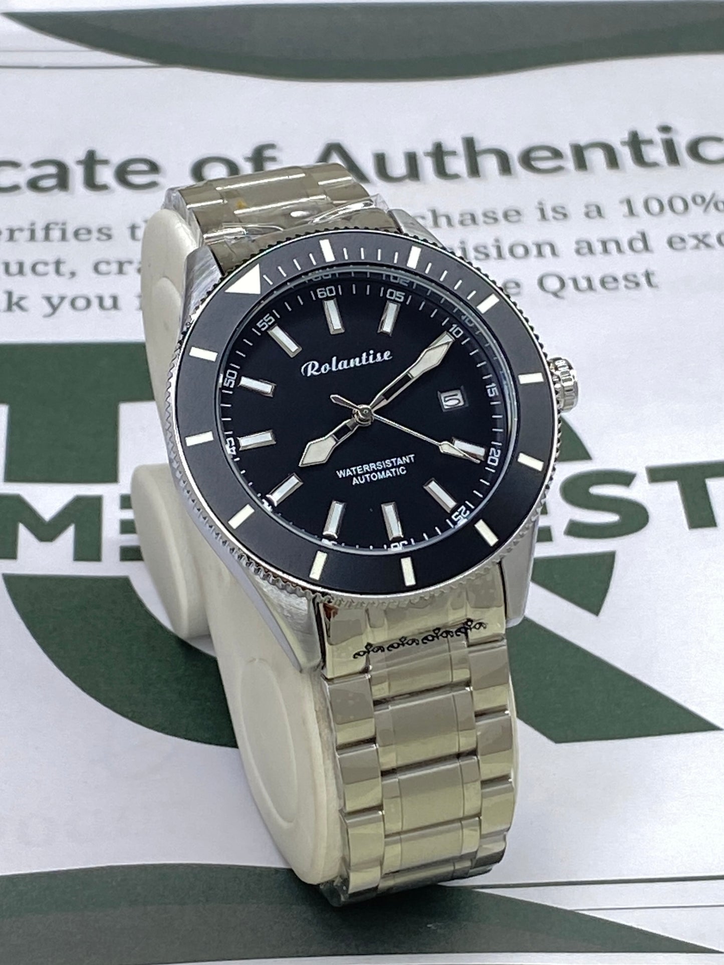 Rolantise Luxury Automatic Mechanical Movement Rotatable Bezel Chain Watch