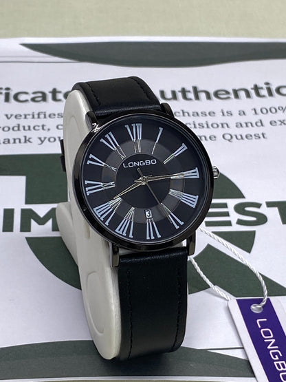 Longbo Men's Classic Round Dial Analog Quartz Movement Straps Watch