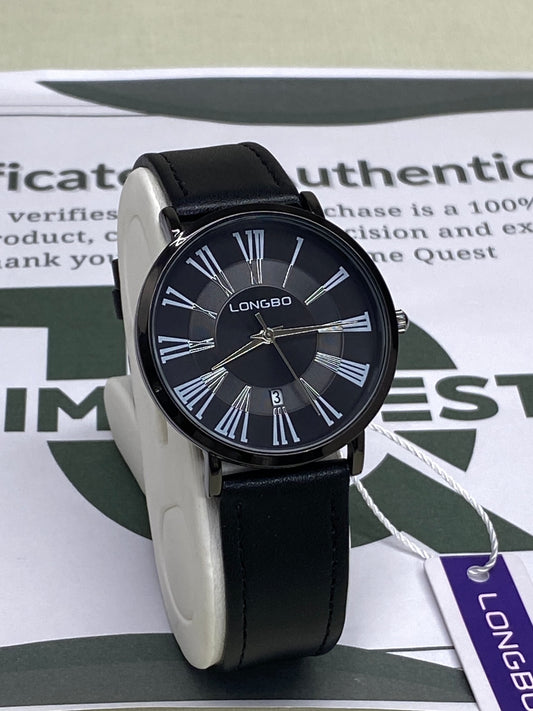 Longbo Men's Classic Round Dial Analog Quartz Movement Straps Watch