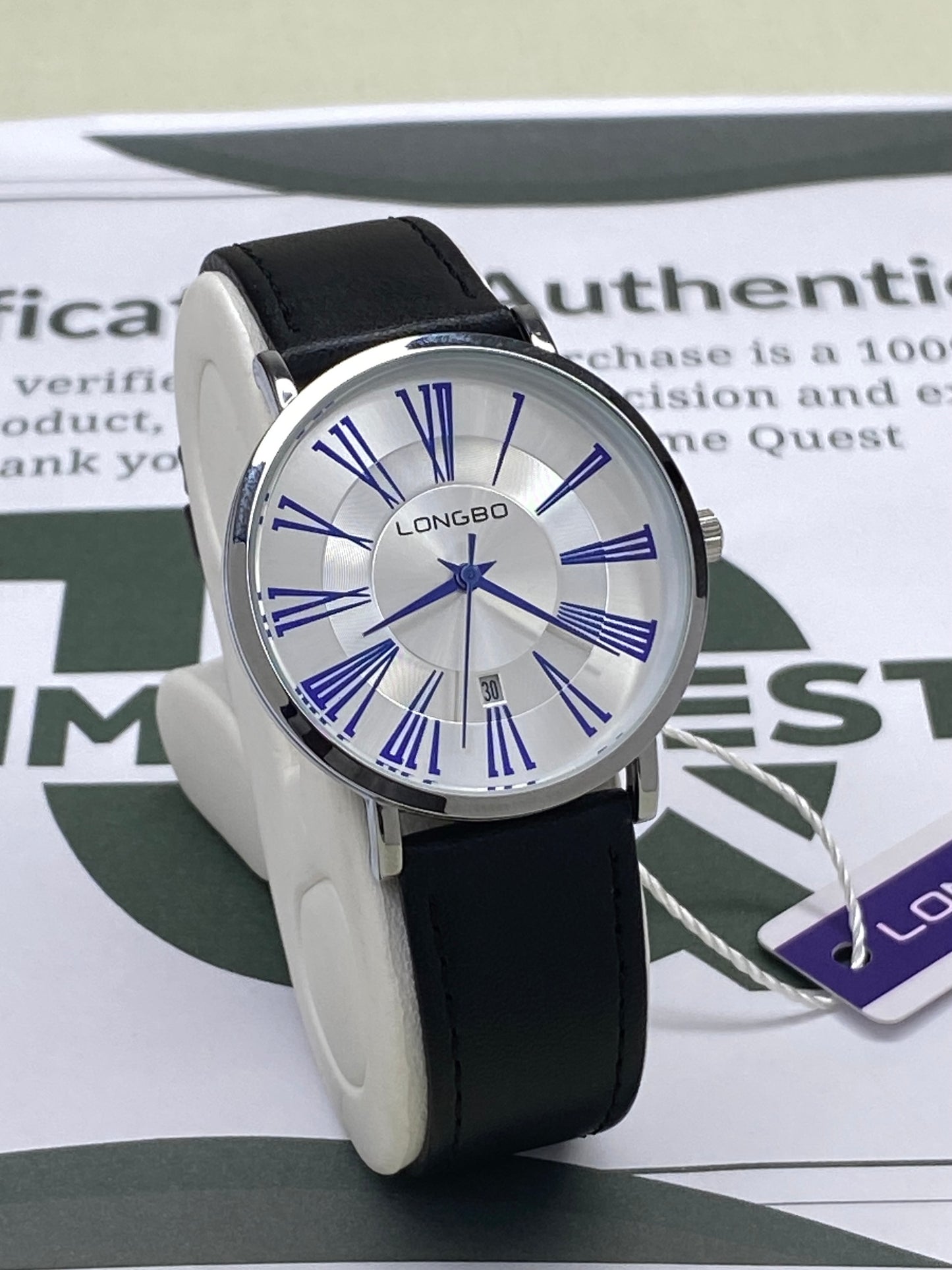 Longbo Men's Classic Round Dial Analog Quartz Movement Straps Watch