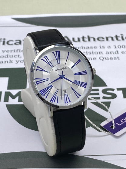 Longbo Men's Classic Round Dial Analog Quartz Movement Straps Watch
