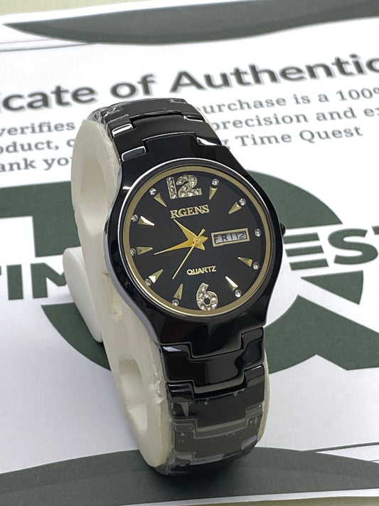 RGENS Luxury Men's Analog Quartz Stone Made Watch With Date & Day Display