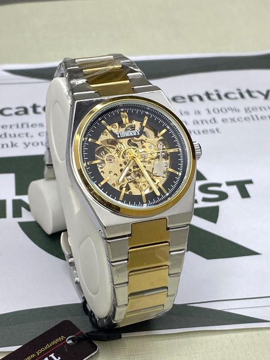 Time Key Luxury Automatic Mechanical Movement Stainless Steel Chain Watch