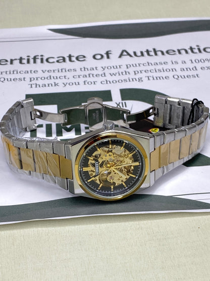 Time Key Luxury Automatic Mechanical Movement Stainless Steel Chain Watch