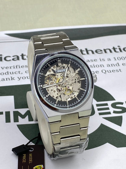 Time Key Luxury Automatic Mechanical Movement Stainless Steel Chain Watch