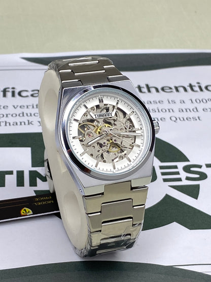 Time Key Luxury Automatic Mechanical Movement Stainless Steel Chain Watch