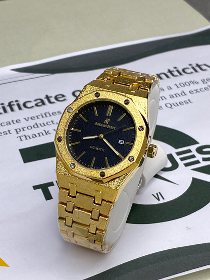 Luxury Men's Octagonal Dial Stainless Steel Chain Watch with Date Display