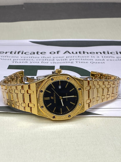 Luxury Men's Octagonal Dial Stainless Steel Chain Watch with Date Display
