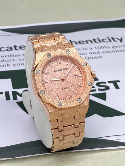 Luxury Men's Octagonal Dial Stainless Steel Chain Watch with Date Display