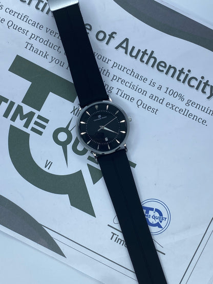 Universe Point Slim Design Round Dial Magnetic Master Lock & Silicone Straps Watch For Men