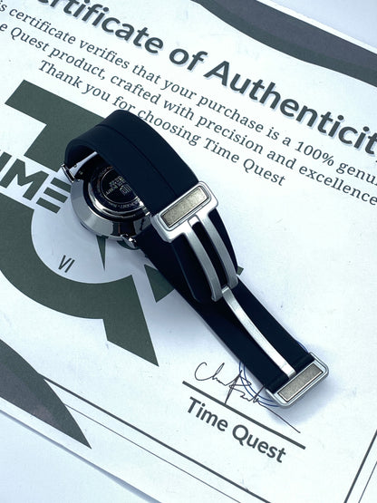 Universe Point Slim Design Round Dial Magnetic Master Lock & Silicone Straps Watch For Men