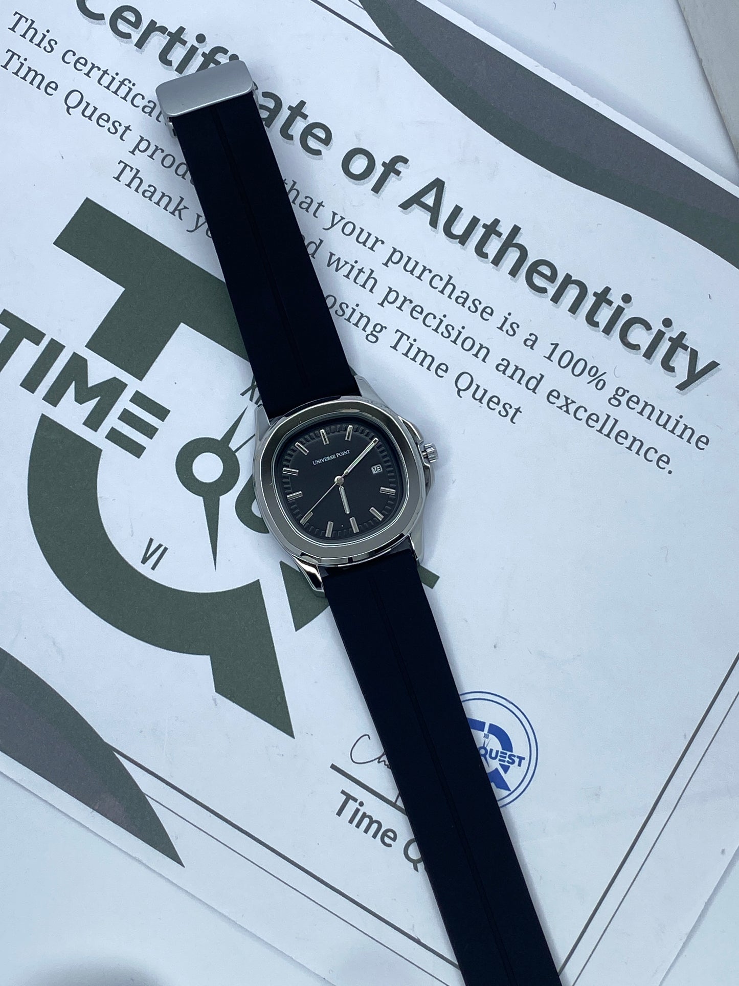 Universe Point Premium Deign Analog Quartz Movement Watch With Silicone Strap Magnetic Lock and Date Display