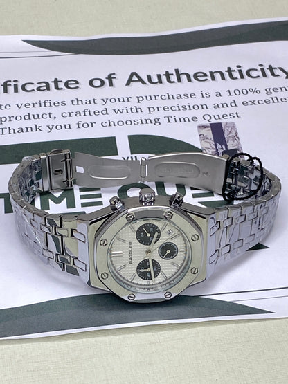 Premium Men’s Stainless Steel Chain Chronograph Wristwatch with Date Display
