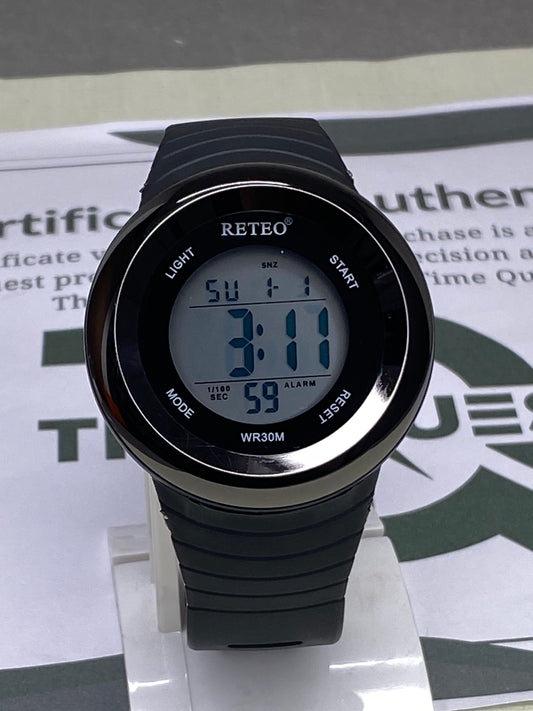 RETEO Touch Digital Round Dial Display MultiFunctional Sports Watch