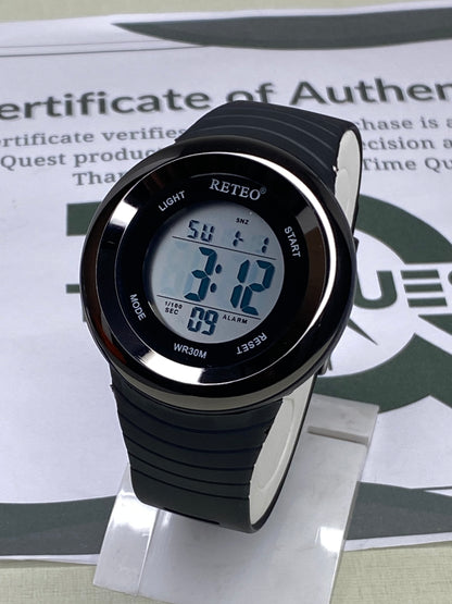 RETEO Touch Digital Round Dial Display MultiFunctional Sports Watch