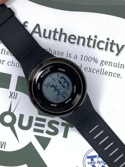 RETEO Touch Digital Round Dial Display MultiFunctional Sports Watch