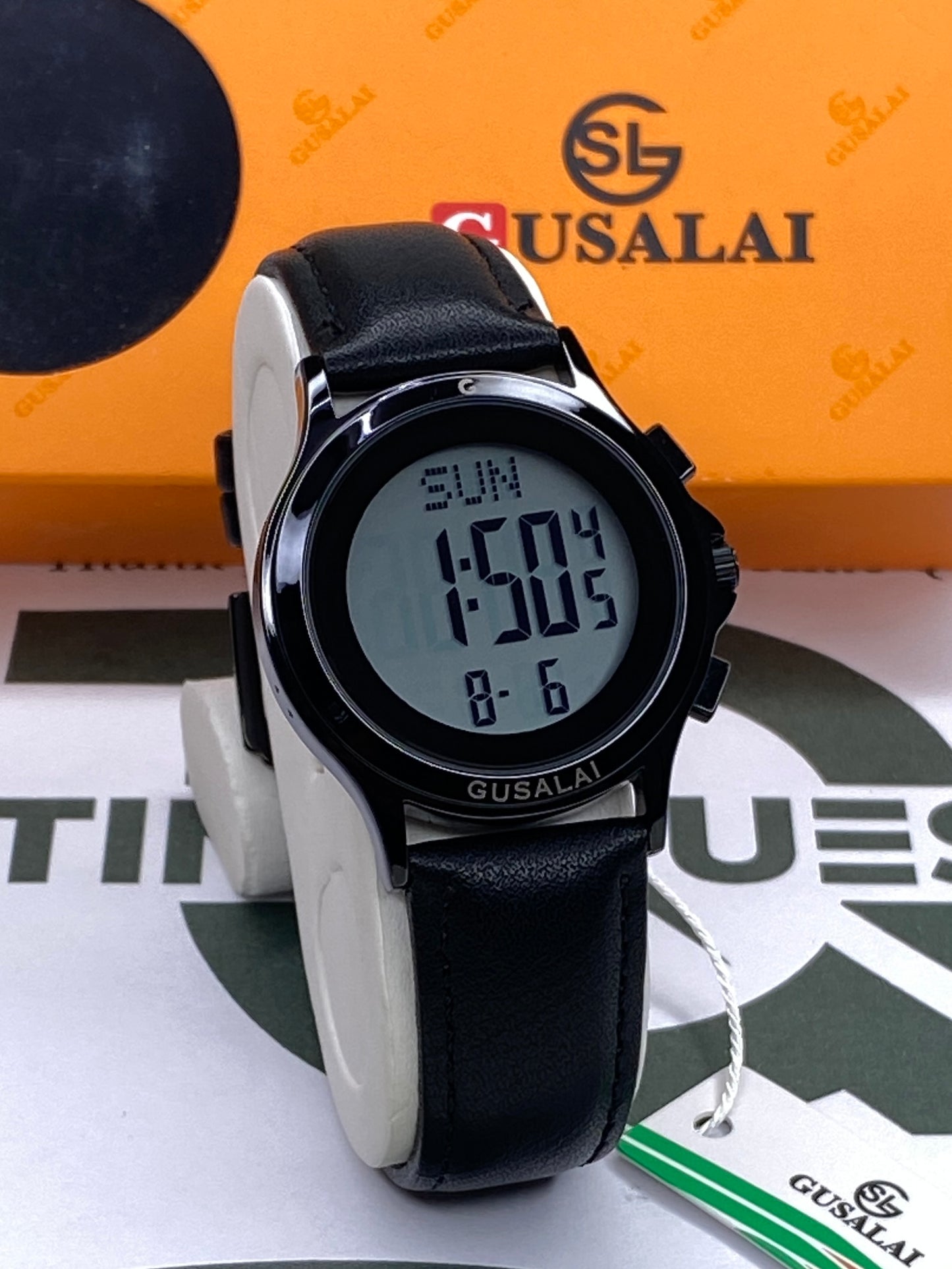 Gusalai Men’s Elegant Multifunctional Digital Watch with Round Dial & Durable Straps