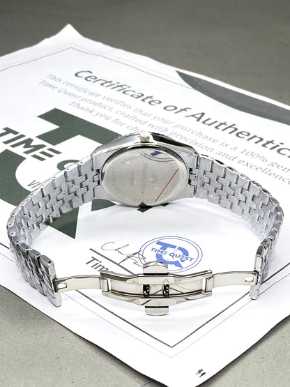 Luxury Round Dial Analog Quartz Chain Watch for Men with Date Display