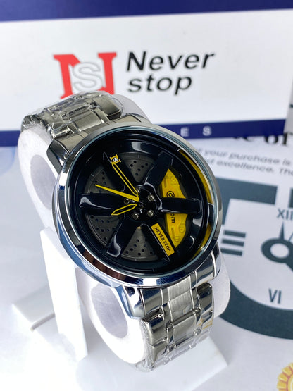 NS 360 Degree Spinning Wheel Chain Watch