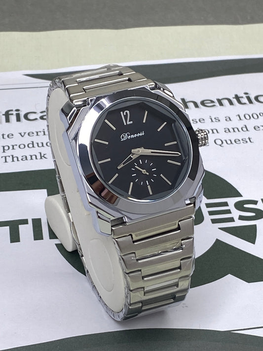 Denvosi Mens Premium Design Analog Time With Down Second Movement Chain Watch