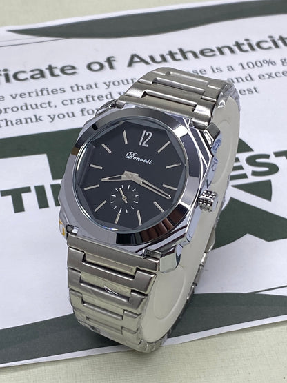 Denvosi Mens Premium Design Analog Time With Down Second Movement Chain Watch