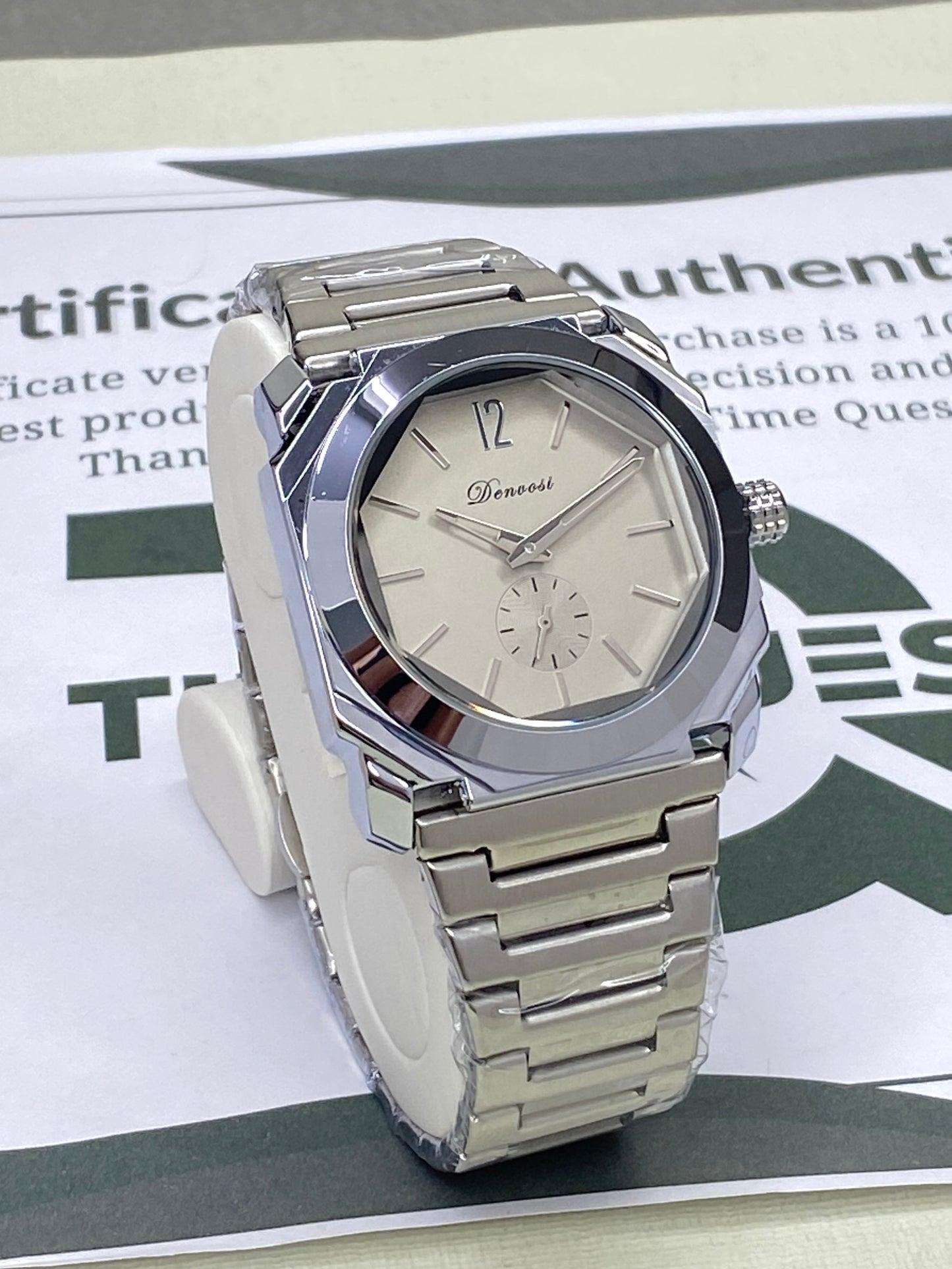 Denvosi Mens Premium Design Analog Time With Down Second Movement Chain Watch