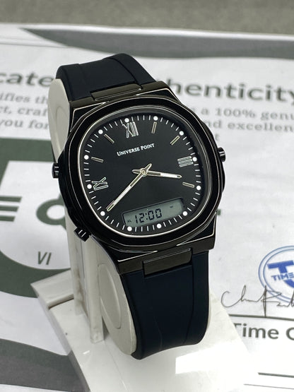 UNIVERSE POINT Dual Time Multi Functional Silicone Straps Watch For Men