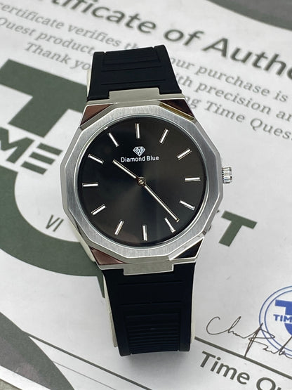 Luxury Slim Octagonal Dial Analog Quartz Movement Silicone Straps Watch For Men