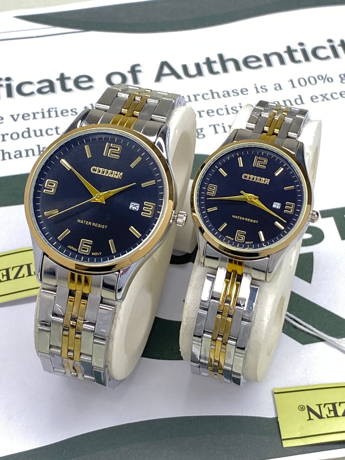 CITIZEN Analog Quartz Movement Couple Watches With Date Display - A Perfect Couple Gift