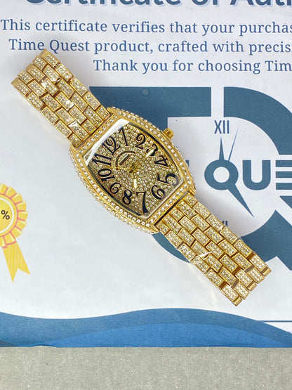 Franck Muller-FY8620 Curvex iced Out Luxury Analog Stainless Steel Made Watch For Men