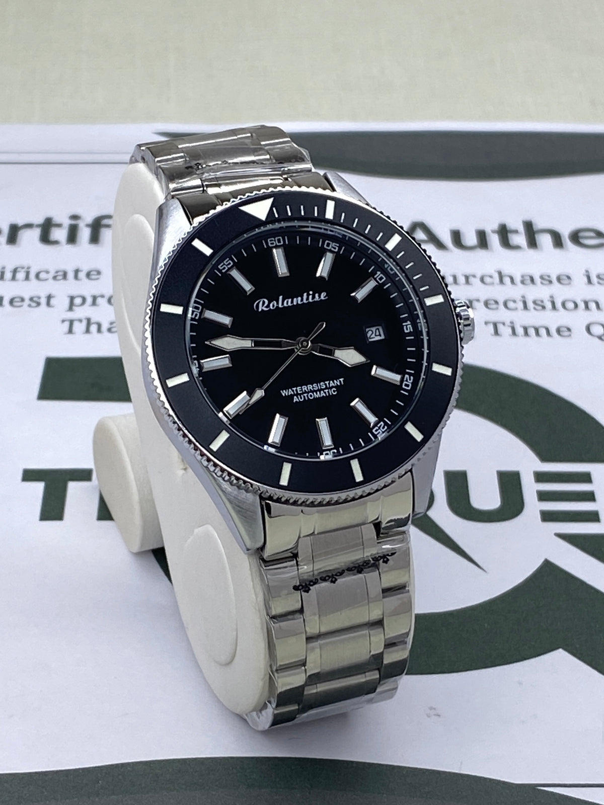 Rolantise Luxury Automatic Mechanical Movement Rotatable Bezel Chain Watch