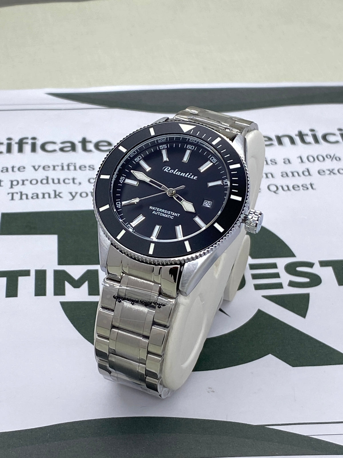 Rolantise Luxury Automatic Mechanical Movement Rotatable Bezel Chain Watch