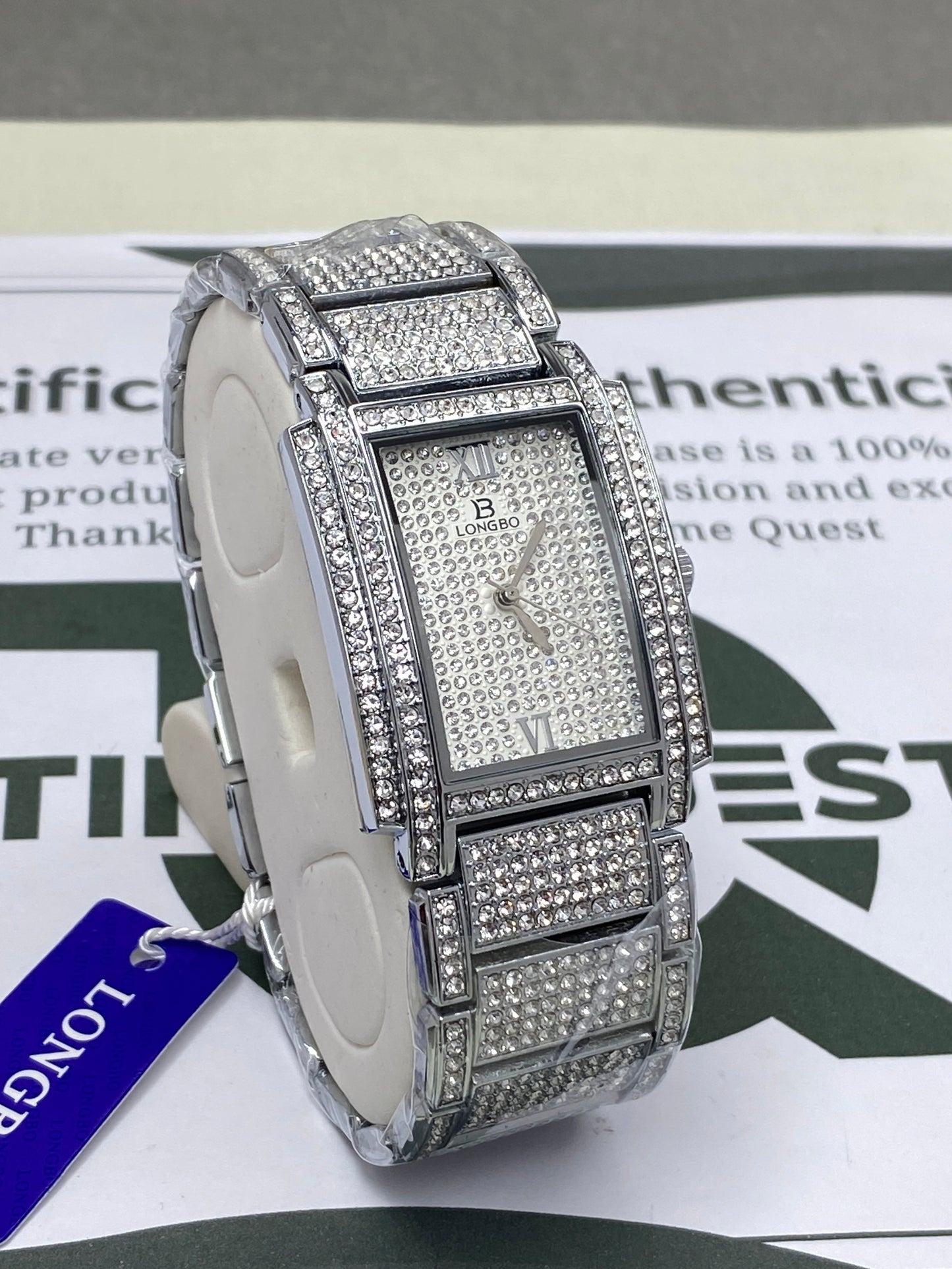 Premium Iced Out Longbo Stainless Steel Chain Watch For Men