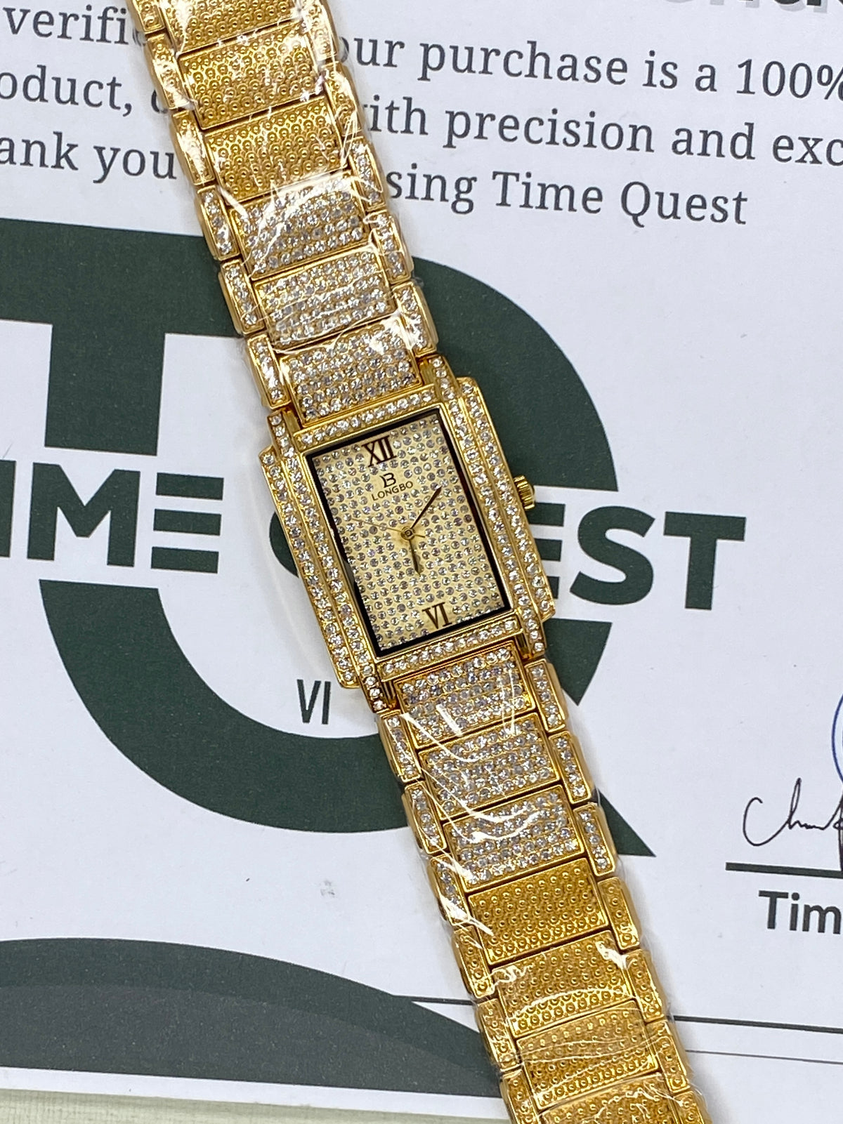Premium Iced Out Longbo Stainless Steel Chain Watch For Men