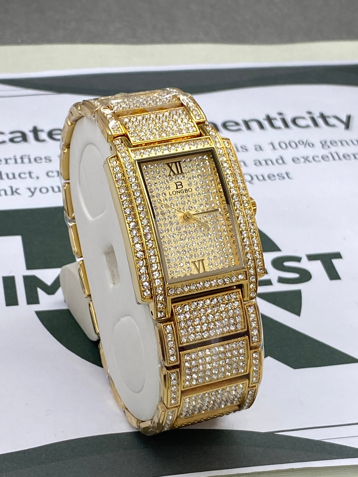 Premium Iced Out Longbo Stainless Steel Chain Watch For Men