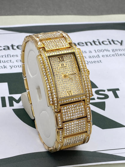 Premium Iced Out Longbo Stainless Steel Chain Watch For Men