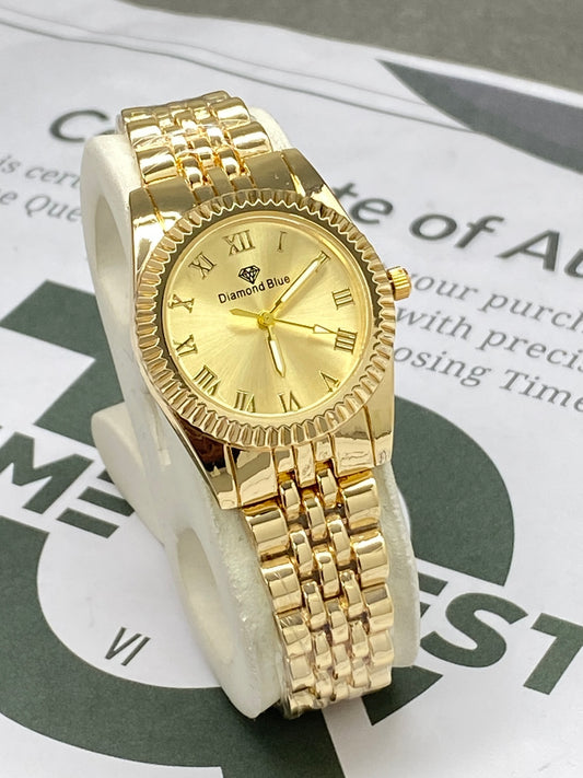 Ladies Round Dial Alanog Quartz Movement Luxury Chain Watch - A Perfect Gift For Her