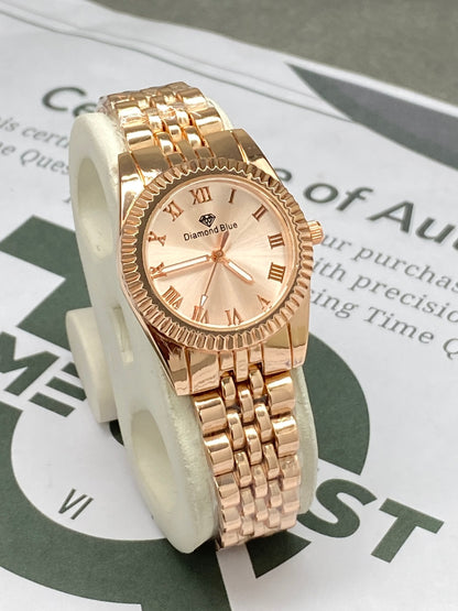 Ladies Round Dial Alanog Quartz Movement Luxury Chain Watch - A Perfect Gift For Her