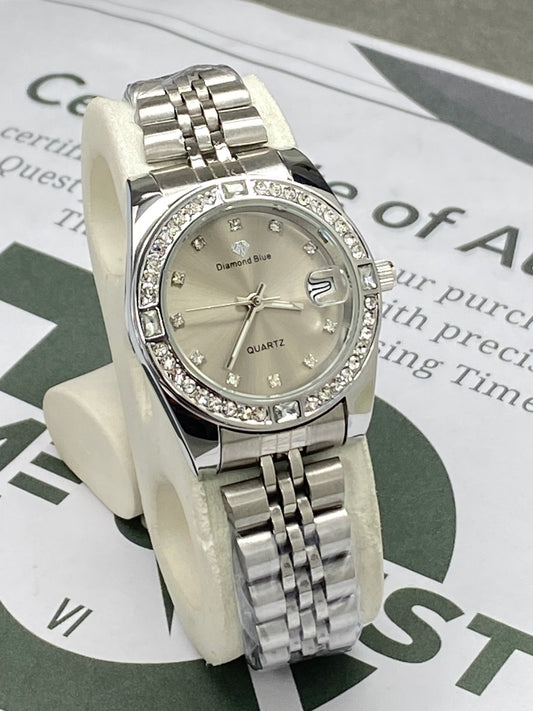 Premium Alanog Quartz Ladies Chain Watch With Date Display - An Elegant Gift For Her